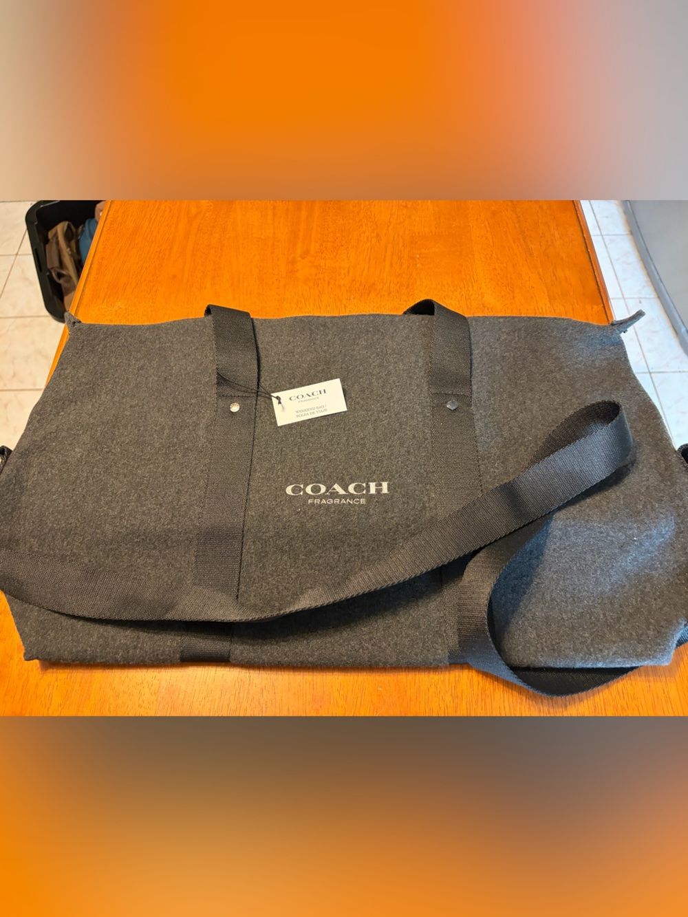 Coach Charcoal Gray Weekend Tote with Tag